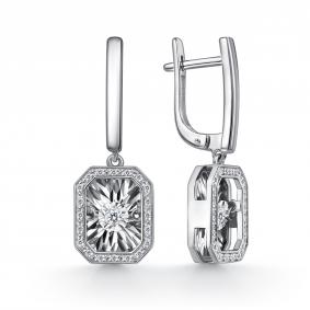 Серьги из белого золота GRIGORIEV Г02-12-5629-31-00-1 с бриллиантом Г02-12-5629-31-00-1 фото