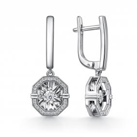 Серьги из белого золота GRIGORIEV Г02-12-5630-31-00-1 с бриллиантом Г02-12-5630-31-00-1 фото