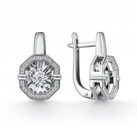 Серьги из белого золота GRIGORIEV Г02-12-5630-31-00 с бриллиантом Г02-12-5630-31-00 фото