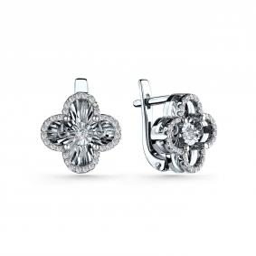 Серьги из белого золота GRIGORIEV Г02-12-5675-31-00-1 с бриллиантом Г02-12-5675-31-00-1 фото