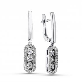 Серьги из белого золота GRIGORIEV Г02-12-5701-31-00 с бриллиантом Г02-12-5701-31-00 фото