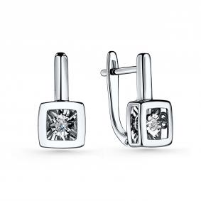 Серьги из белого золота GRIGORIEV Г02-12-5704-11-00-1 с бриллиантом Г02-12-5704-11-00-1 фото