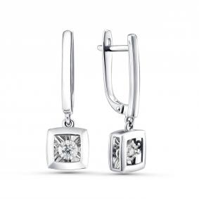 Серьги из белого золота GRIGORIEV Г02-12-5704-11-00 с бриллиантом Г02-12-5704-11-00 фото