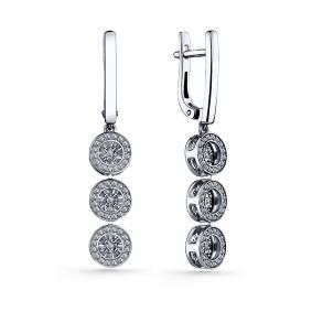 Серьги из белого золота GRIGORIEV Г02-12-5705-31-00 с бриллиантом Г02-12-5705-31-00 фото