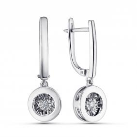 Серьги из белого золота GRIGORIEV Г02-12-5742-11-00 с бриллиантом Г02-12-5742-11-00 фото