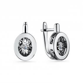 Серьги из белого золота GRIGORIEV Г02-12-5744-11-00-1 с бриллиантом Г02-12-5744-11-00-1 фото