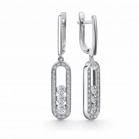 Серьги из белого золота GRIGORIEV Г02-12-5833-31-00-1 с бриллиантом Г02-12-5833-31-00-1 фото