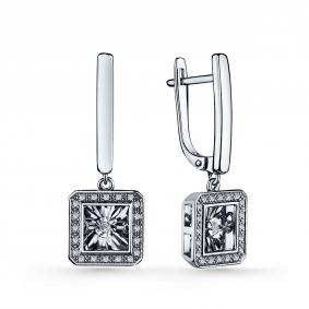 Серьги из белого золота GRIGORIEV Г02-12-5890-31-00-1 с бриллиантом Г02-12-5890-31-00-1 фото