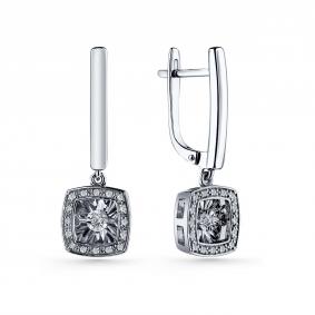 Серьги из белого золота GRIGORIEV Г02-12-5894-31-00-1 с бриллиантом Г02-12-5894-31-00-1 фото