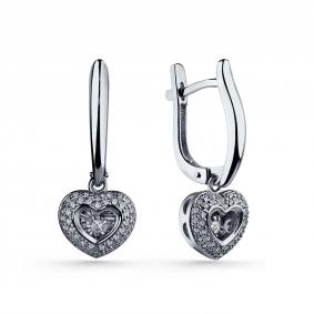 Серьги из белого золота GRIGORIEV Г02-12-5911-31-00-1 с бриллиантом Г02-12-5911-31-00-1 фото