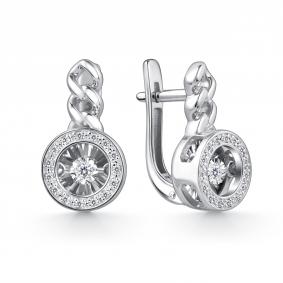 Серьги из белого золота GRIGORIEV Г02-12-5912-31-00 с бриллиантом Г02-12-5912-31-00 фото