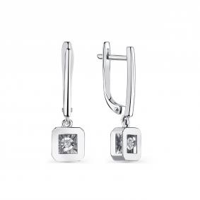 Серьги из белого золота GRIGORIEV Г02-12-5914-11-00-1 с бриллиантом Г02-12-5914-11-00-1 фото