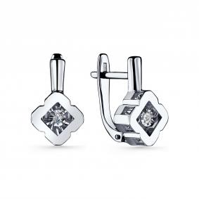 Серьги из белого золота GRIGORIEV Г02-12-5915-11-00 с бриллиантом Г02-12-5915-11-00 фото