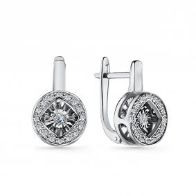 Серьги из белого золота GRIGORIEV Г02-12-5924-31-00 с бриллиантом Г02-12-5924-31-00 фото