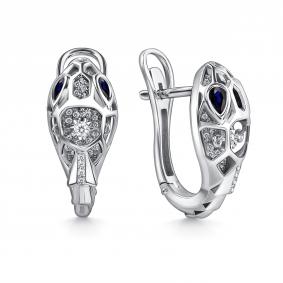 Серьги из белого золота GRIGORIEV Г02-12-5941-31-02-1 с бриллиантом и сапфиром Г02-12-5941-31-02-1 фото
