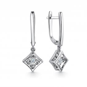 Серьги из белого золота GRIGORIEV Г02-12-5957-11-00-1 с бриллиантом Г02-12-5957-11-00-1 фото