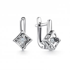 Серьги из белого золота GRIGORIEV Г02-12-5957-11-00 с бриллиантом Г02-12-5957-11-00 фото