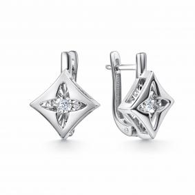 Серьги из белого золота GRIGORIEV Г02-12-5958-11-00 с бриллиантом Г02-12-5958-11-00 фото