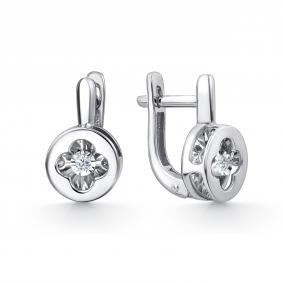 Серьги из белого золота GRIGORIEV Г02-12-5986-11-00 с бриллиантом Г02-12-5986-11-00 фото