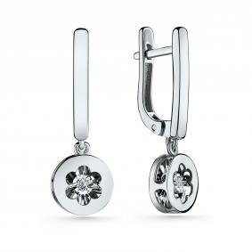 Серьги из белого золота GRIGORIEV Г02-12-5988-11-00-1 с бриллиантом Г02-12-5988-11-00-1 фото