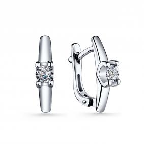 Серьги из белого золота GRIGORIEV Г02-12-6393-11-00-23 с бриллиантом Г02-12-6393-11-00-23 фото