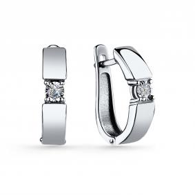 Серьги из белого золота GRIGORIEV Г02-12-6772-11-00-2-23 с бриллиантом Г02-12-6772-11-00-2-23 фото