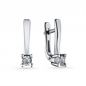 Серьги из белого золота GRIGORIEV Г02-12-6779-11-00-1-23 с бриллиантом Г02-12-6779-11-00-1-23 фото