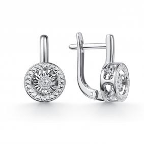 Серьги из белого золота GRIGORIEV Г02-12-71177-21-00 с бриллиантом Г02-12-71177-21-00 фото