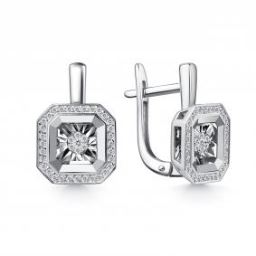 Серьги из белого золота GRIGORIEV Г02-12-71282-31-00 с бриллиантом Г02-12-71282-31-00 фото