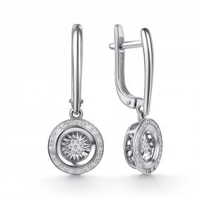 Серьги из белого золота GRIGORIEV Г02-12-71373-31-00-1 с бриллиантом Г02-12-71373-31-00-1 фото