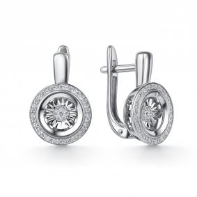 Серьги из белого золота GRIGORIEV с танцующим бриллиантом Г02-12-71373-31-00 Г02-12-71373-31-00 фото