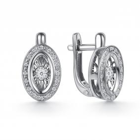 Серьги из белого золота GRIGORIEV Г02-12-71374-31-00 с бриллиантом Г02-12-71374-31-00 фото