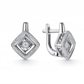 Серьги из белого золота GRIGORIEV Г02-12-71375-31-00 с бриллиантом Г02-12-71375-31-00 фото