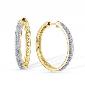 Серьги из лимонного золота GRIGORIEV Г02-13-0010 с бриллиантом Г02-13-0010 фото