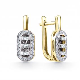 Серьги из лимонного золота GRIGORIEV Г02-13-01045-11-00 с бриллиантом Г02-13-01045-11-00 фото