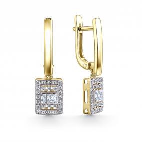 Серьги из лимонного золота GRIGORIEV Г02-13-01048-11-00-1 с бриллиантом Г02-13-01048-11-00-1 фото