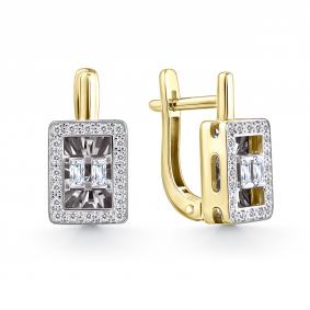 Серьги из лимонного золота GRIGORIEV Г02-13-01049-11-00 с бриллиантом Г02-13-01049-11-00 фото