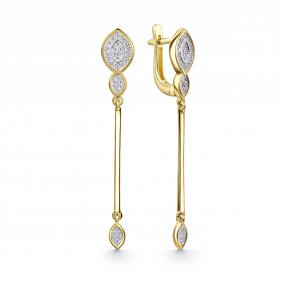 Серьги из лимонного золота GRIGORIEV Г02-13-01118-41-00-1 с фианитом Г02-13-01118-41-00-1 фото