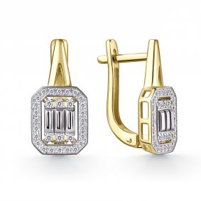 Серьги из лимонного золота GRIGORIEV Г02-13-01140-21-00 с бриллиантом Г02-13-01140-21-00 фото