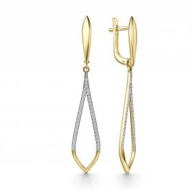 Серьги из лимонного золота GRIGORIEV Г02-13-01143-41-00-1 с фианитом Г02-13-01143-41-00-1 фото