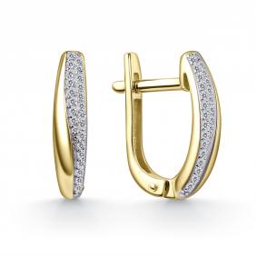 Серьги из лимонного золота GRIGORIEV Г02-13-01302-21-00 с бриллиантом Г02-13-01302-21-00 фото