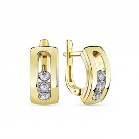 Серьги из лимонного золота GRIGORIEV Г02-13-0827-11-00 с бриллиантом Г02-13-0827-11-00 фото