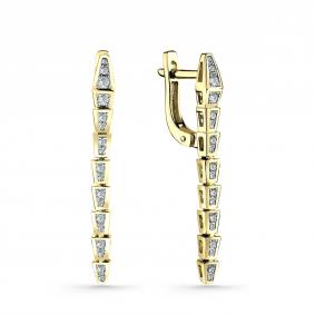 Серьги из лимонного золота GRIGORIEV Г02-13-0973-11-00 с бриллиантом Г02-13-0973-11-00 фото