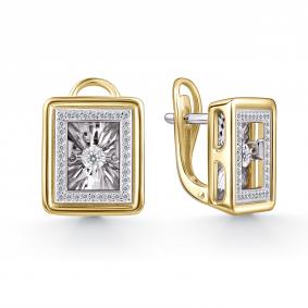 Серьги из лимонного золота GRIGORIEV Г02-13-51024-31-00 с бриллиантом Г02-13-51024-31-00 фото