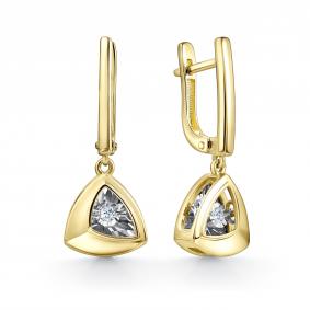 Серьги из лимонного золота GRIGORIEV Г02-13-51026-11-00-1 с бриллиантом Г02-13-51026-11-00-1 фото