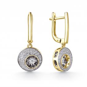 Серьги из лимонного золота GRIGORIEV Г02-13-51029-31-00-1 с бриллиантом Г02-13-51029-31-00-1 фото