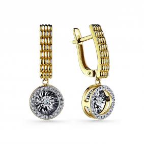 Серьги из лимонного золота GRIGORIEV Г02-13-51043-31-00-1 с бриллиантом Г02-13-51043-31-00-1 фото