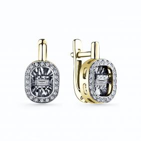 Серьги из лимонного золота GRIGORIEV Г02-13-51047-11-00 с бриллиантом Г02-13-51047-11-00 фото