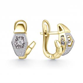 Серьги из лимонного золота GRIGORIEV Г02-13-51058-31-00-1 с бриллиантом Г02-13-51058-31-00-1 фото