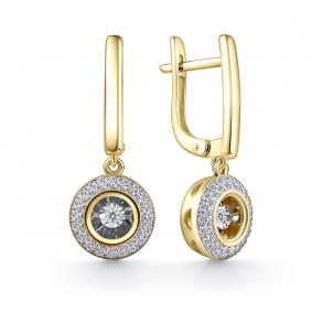 Серьги из лимонного золота GRIGORIEV с танцующим бриллиантом Г02-13-51061-31-00-1 Г02-13-51061-31-00-1 фото